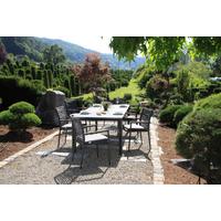 Gartenset 5-Tlg. Metall/Glas/ Textil/Kunststof/Holzwerkstoff - Dunkelgrau/Anthrazit, Basics, Glas/Holzwerkstoff (180+60/100/74cm) - Acamp