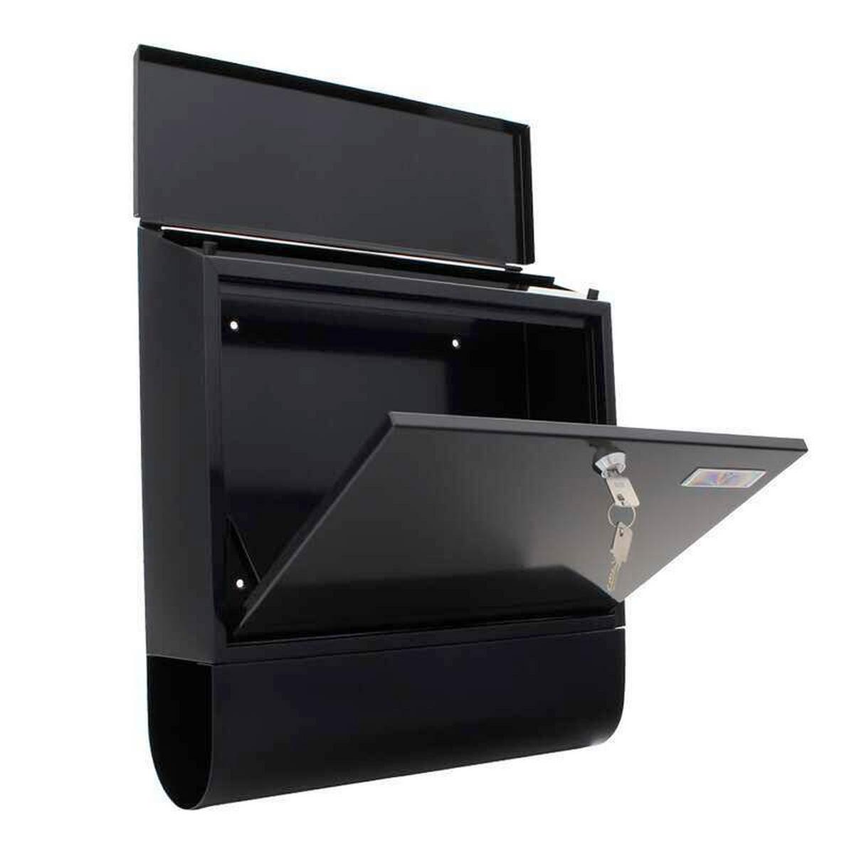 Briefkasten Villaspezialschwarzgrau - Schwarz/Grau, KONVENTIONELL, Metall (36.5/41.5/11.5cm) - ROTTNER