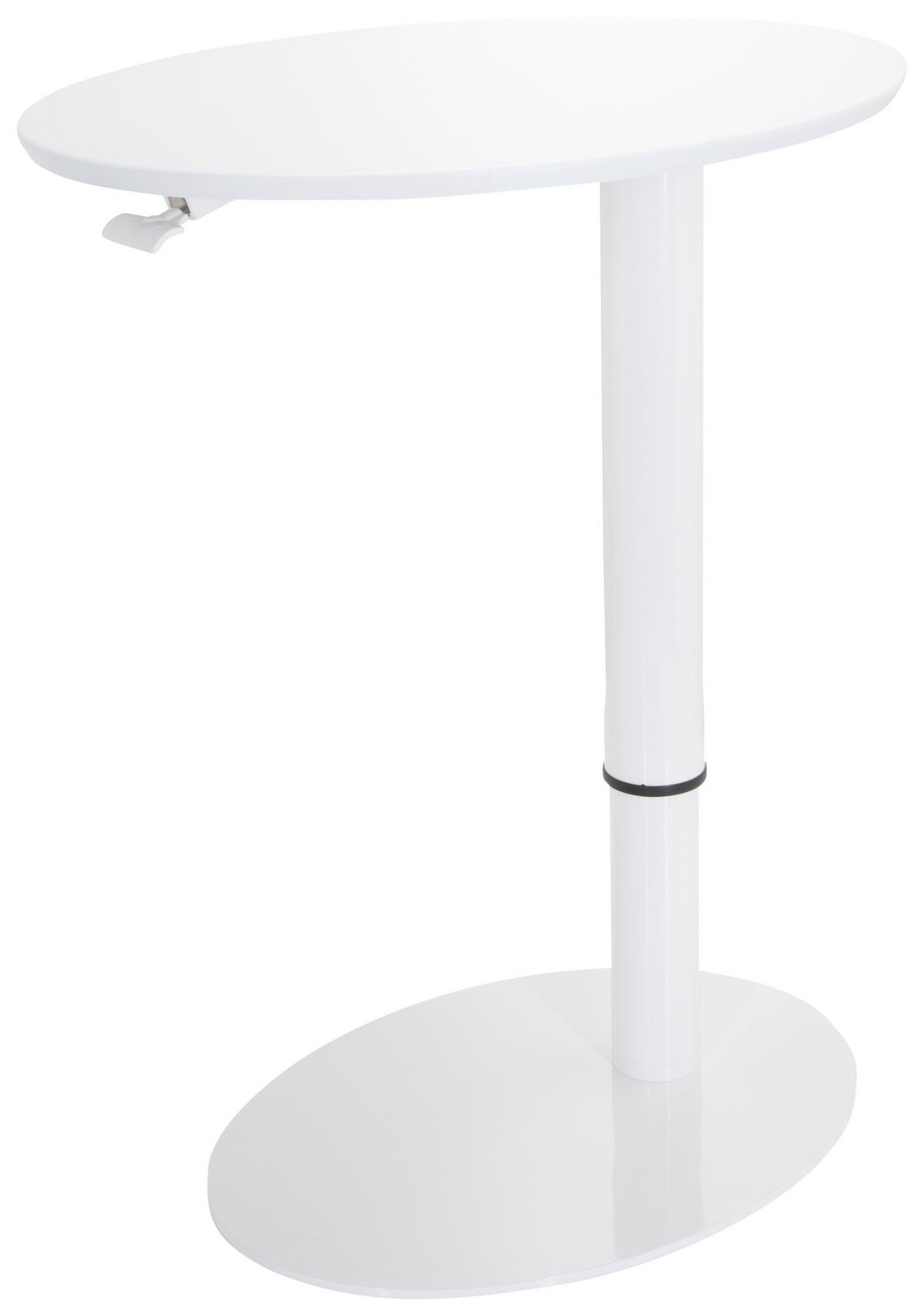 Beistelltisch Stand Iii Höhenverstellbar Weiß - Weiß, Basics, Holzwerkstoff/Metall (90/50/64cm) - MID.YOU