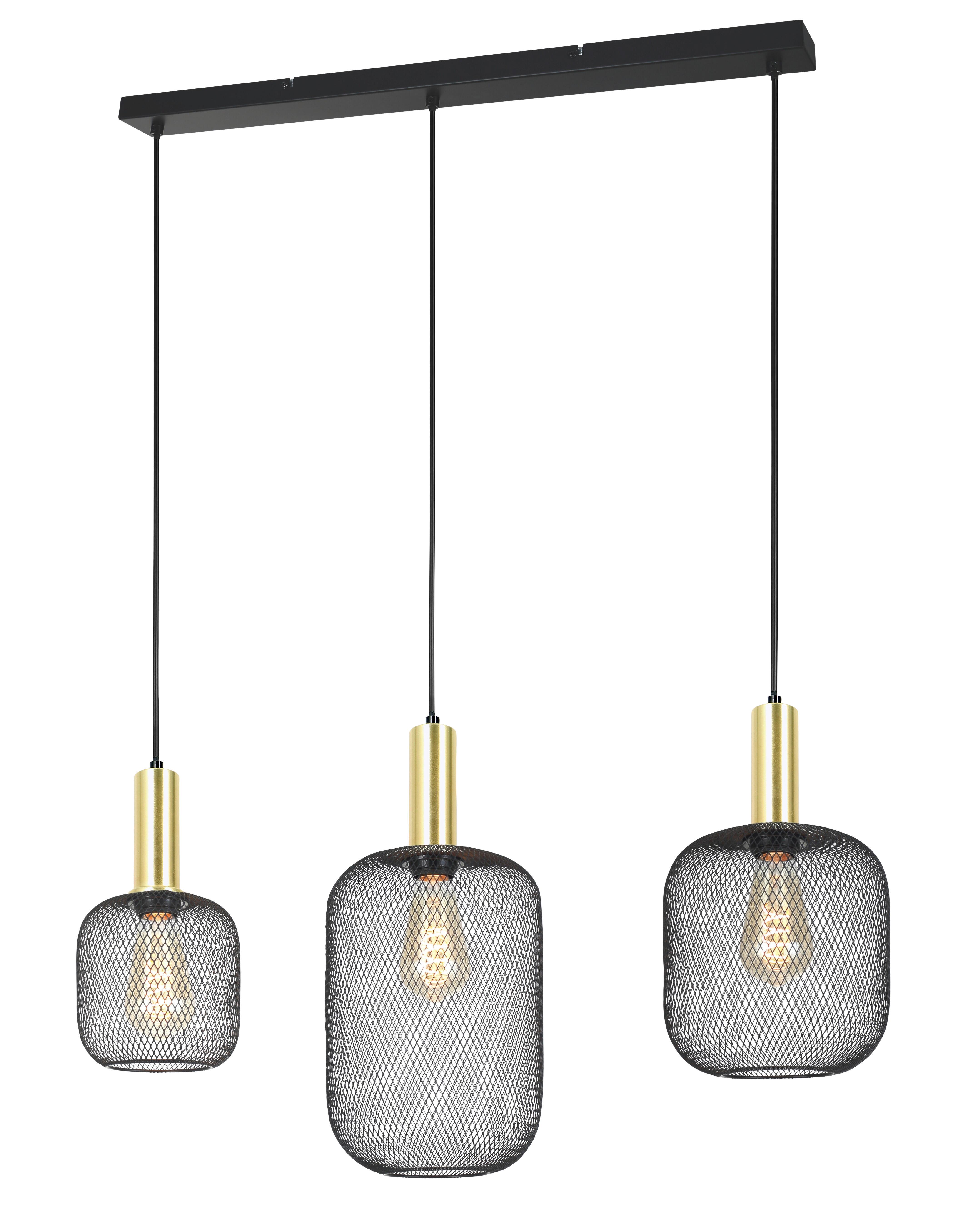 ZÁVESNÉ SVIETIDLO DRATO - čierna/zlatá, Modern, kov (81.5/20/120cm) - Mömax