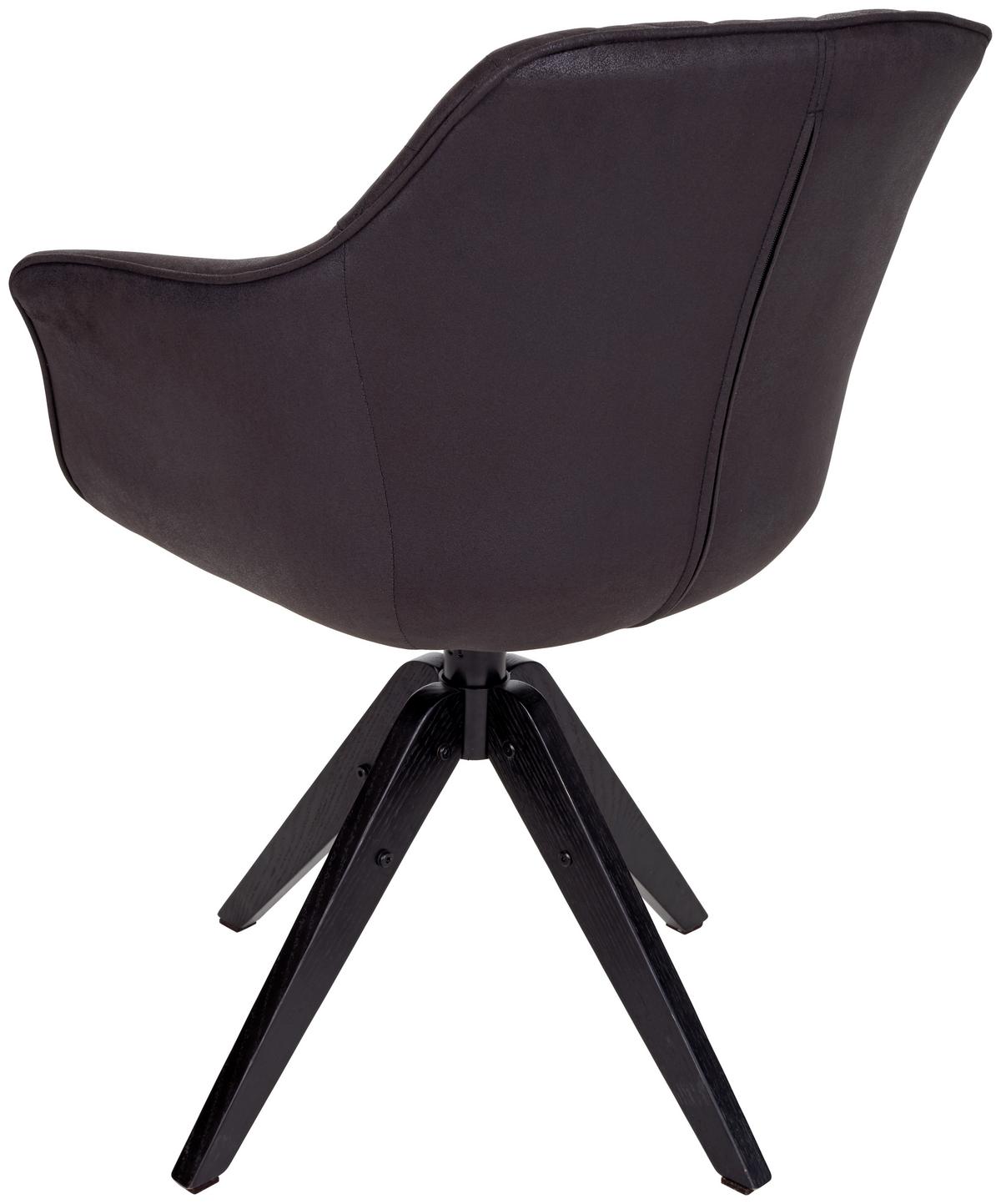 Armlehnstuhl Bellini Schwarz Mit Drehbarer Sitzfläche - Schwarz, MODERN, Holz/Textil (60/88/57,5cm) - MID.YOU