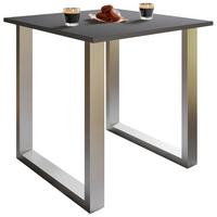 Esstisch Xona Anthrazit/silberfarben - Anthrazit/Silberfarben, Design, Holzwerkstoff/Metall (80/80/76cm) - MID.YOU
