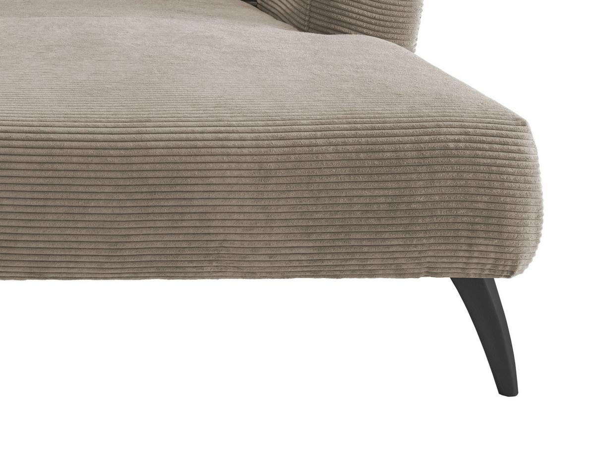 Ecksofa Colori Graubraun S: 264/160 cm - Graubraun/Schwarz, MODERN, Holz/Textil (264/160cm) - MID.YOU