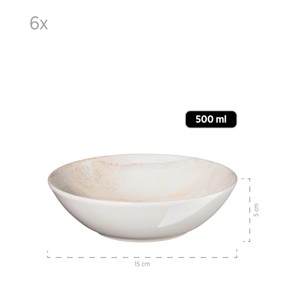 Salatset Ossia 7-Tlg. Geschirr Set - Beige, Basics, Keramik (35,5/36,5/31,5cm) - Mäser