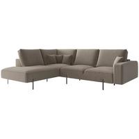 Ecksofa Celaya Champagner S: 223x280 cm - Champagner/Schwarz, Design, Textil (223/280/223cm) - Livetastic
