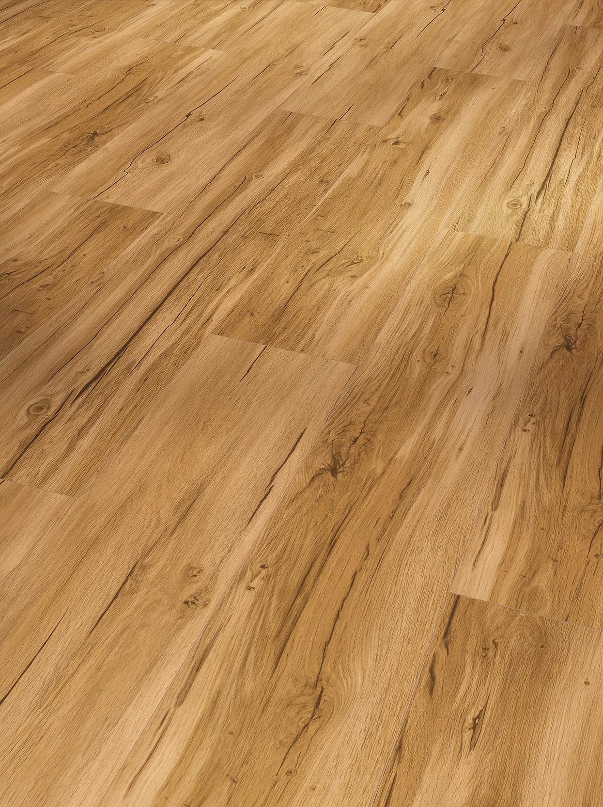 Designboden Eichefarben/Gelb /Braun Landhausdiele Stärke 5,3mm - Eichefarben/Gelb, Basics, Kunststoff (120,9/22,5/0,53cm) - Parador