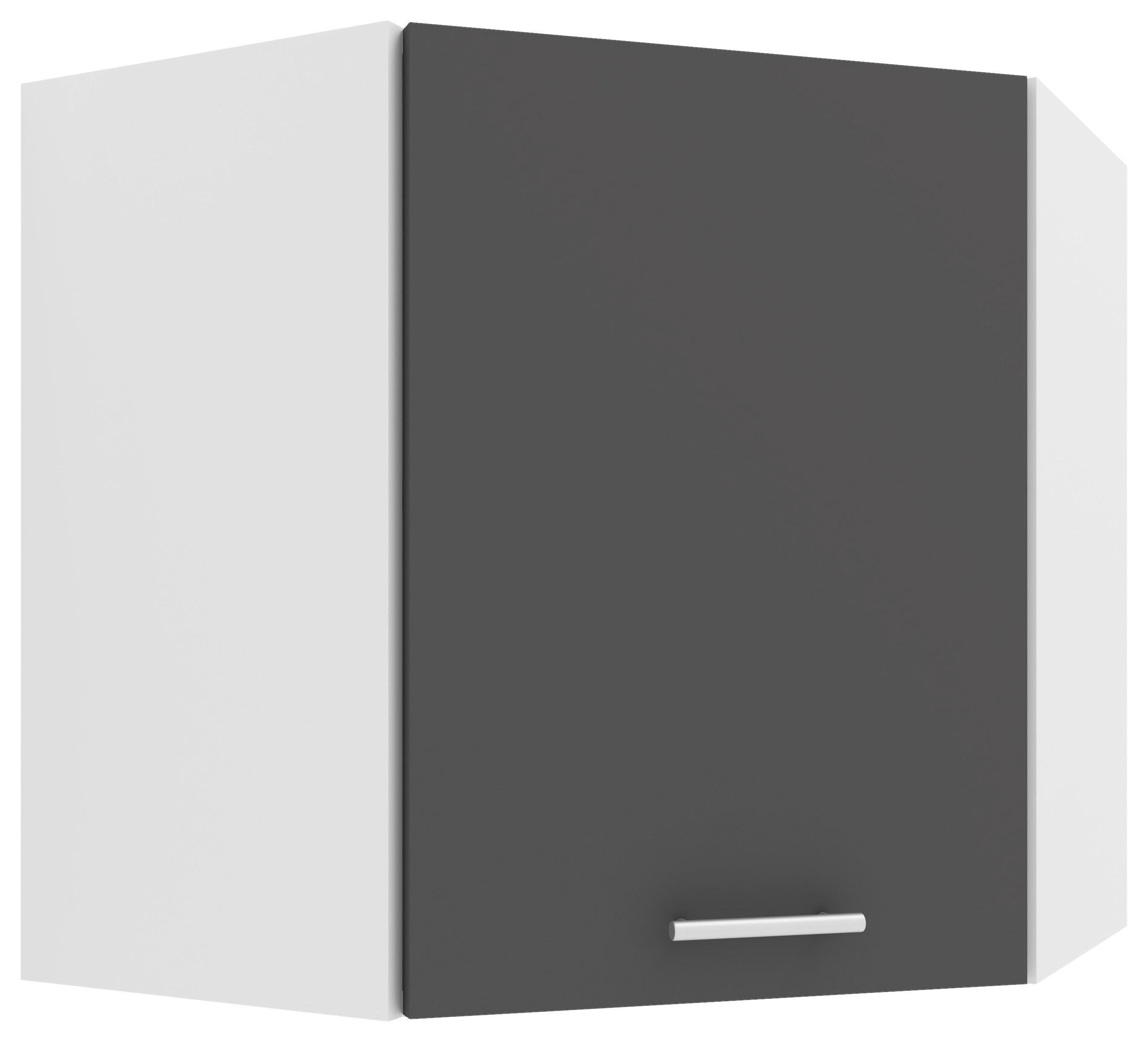 Eckoberschrank Esilo B: 57 cm Weiß/Anthrazit - Anthrazit/Weiß, KONVENTIONELL, Holzwerkstoff (57/60/57cm) - MID.YOU
