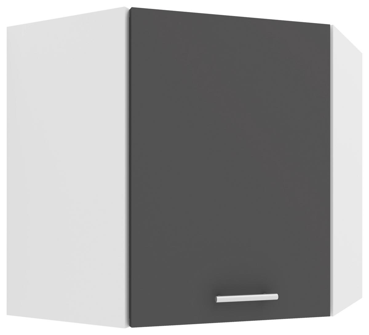 Eckoberschrank Esilo B: 57 cm Weiß/Anthrazit - Anthrazit/Weiß, KONVENTIONELL, Holzwerkstoff (57/60/57cm) - MID.YOU