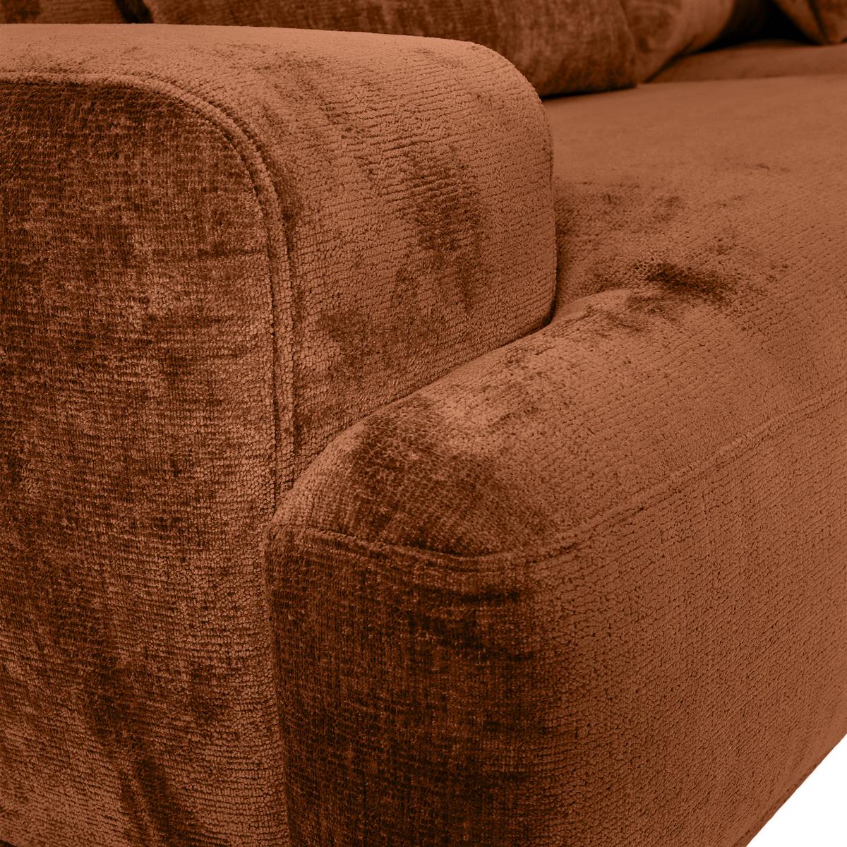 Bigsofa Mezino B: 282 cm Braun Chenille - Schwarz/Braun, KONVENTIONELL, Textil (282/73/115cm) - MID.YOU