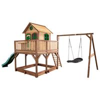 Spielturm A030.158.00 - Braun/Weiß, KONVENTIONELL, Holz (613/291/277cm) - Ambia Garden