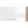 Küchenoberschrank Merle Weiß/Eiche Dekor B:110cm - Eichefarben/Weiß, Basics, Glas/Holzwerkstoff (110/56,1/34,6cm) - Respekta