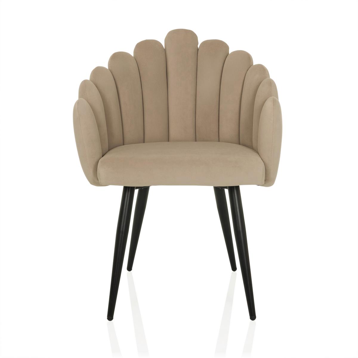 Armlehnstuhl Scallore Beige B: 63 cm - Beige/Schwarz, MODERN, Textil/Metall (63/84/56cm) - MID.YOU