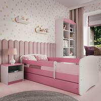 Kinder-/Juniorbett Babydreams Inkl. Matratze 80x160 - Pink/Birkefarben, MODERN, Holz/Holzwerkstoff (80/160cm) - MID.YOU