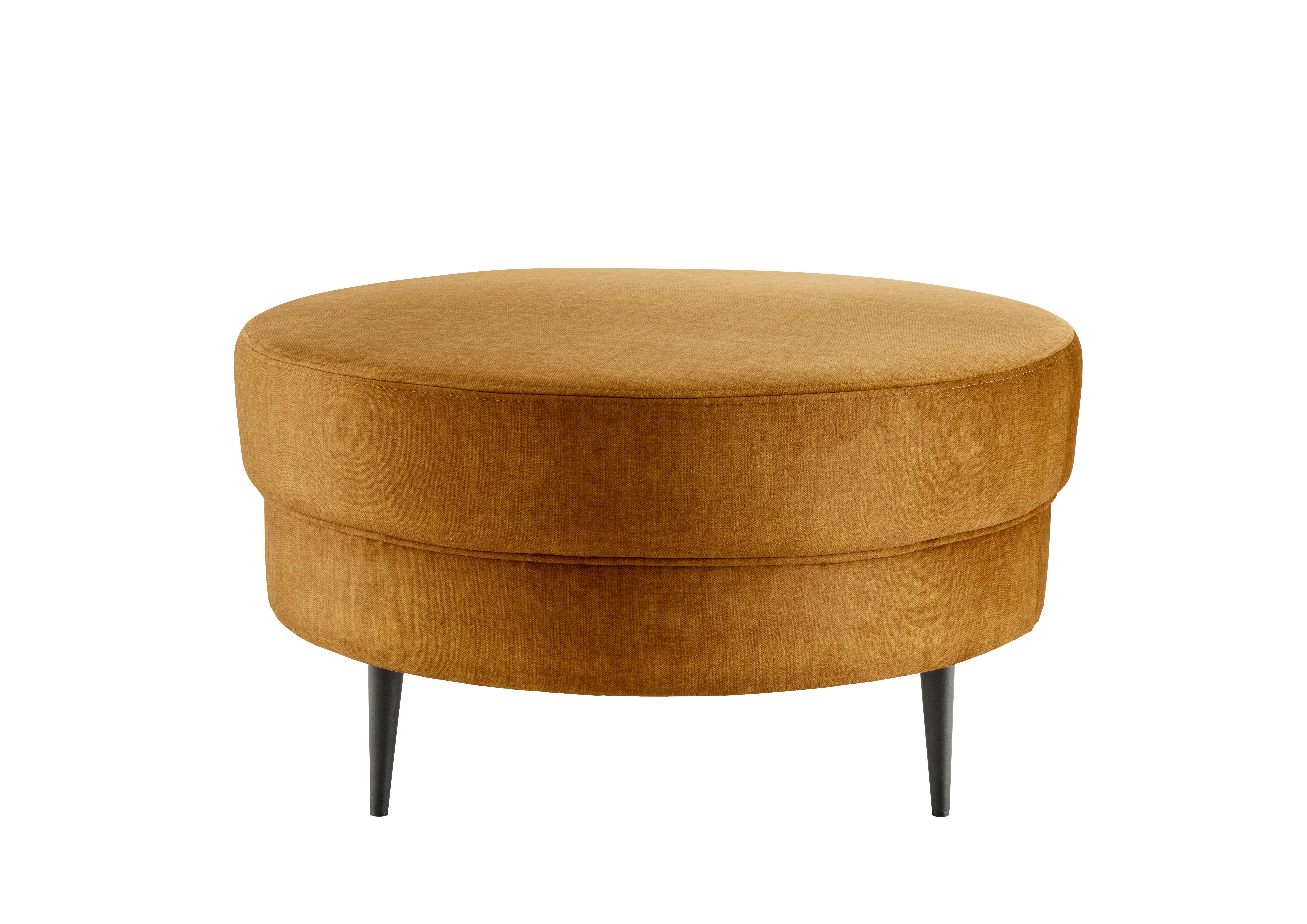 Hocker Pistaccio Gelb Velours, D: 80 cm Gelb - Gelb/Schwarz, MODERN, Textil (80/43cm) - Livetastic