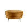 Hocker Pistaccio Gelb Velours, D: 80 cm Gelb - Gelb/Schwarz, MODERN, Textil (80/43cm) - Livetastic