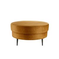 Hocker Pistaccio Gelb Velours, D: 80 cm Gelb - Gelb/Schwarz, MODERN, Textil (80/43cm) - Livetastic