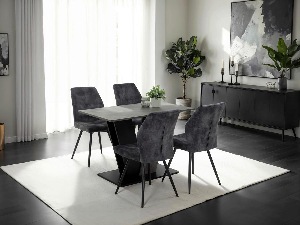 ESSTISCH JUDITH T - Dunkelgrau/Schwarz, MODERN, Holzwerkstoff (110/76/68cm) - P & B