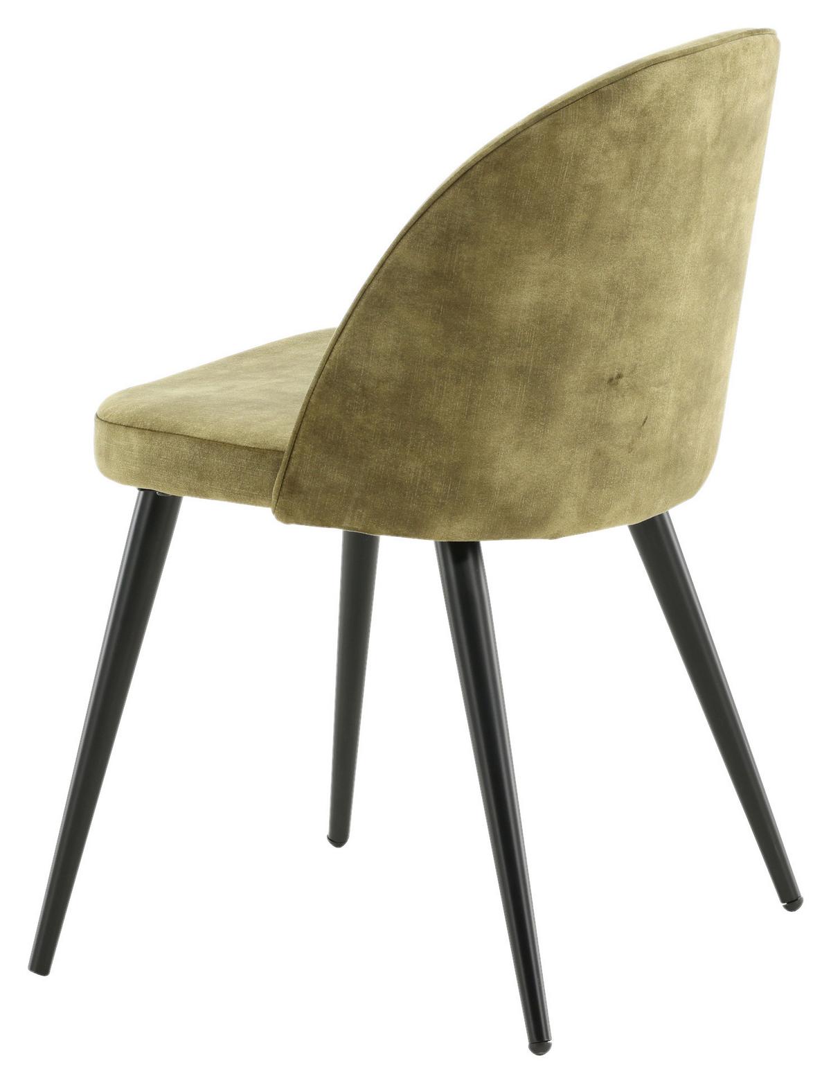 Stuhl-set Velvet Schwarz/grün B: 57 Cm - Schwarz/Grün, Design, Textil/Metall (57/76.5/50cm) - Livetastic