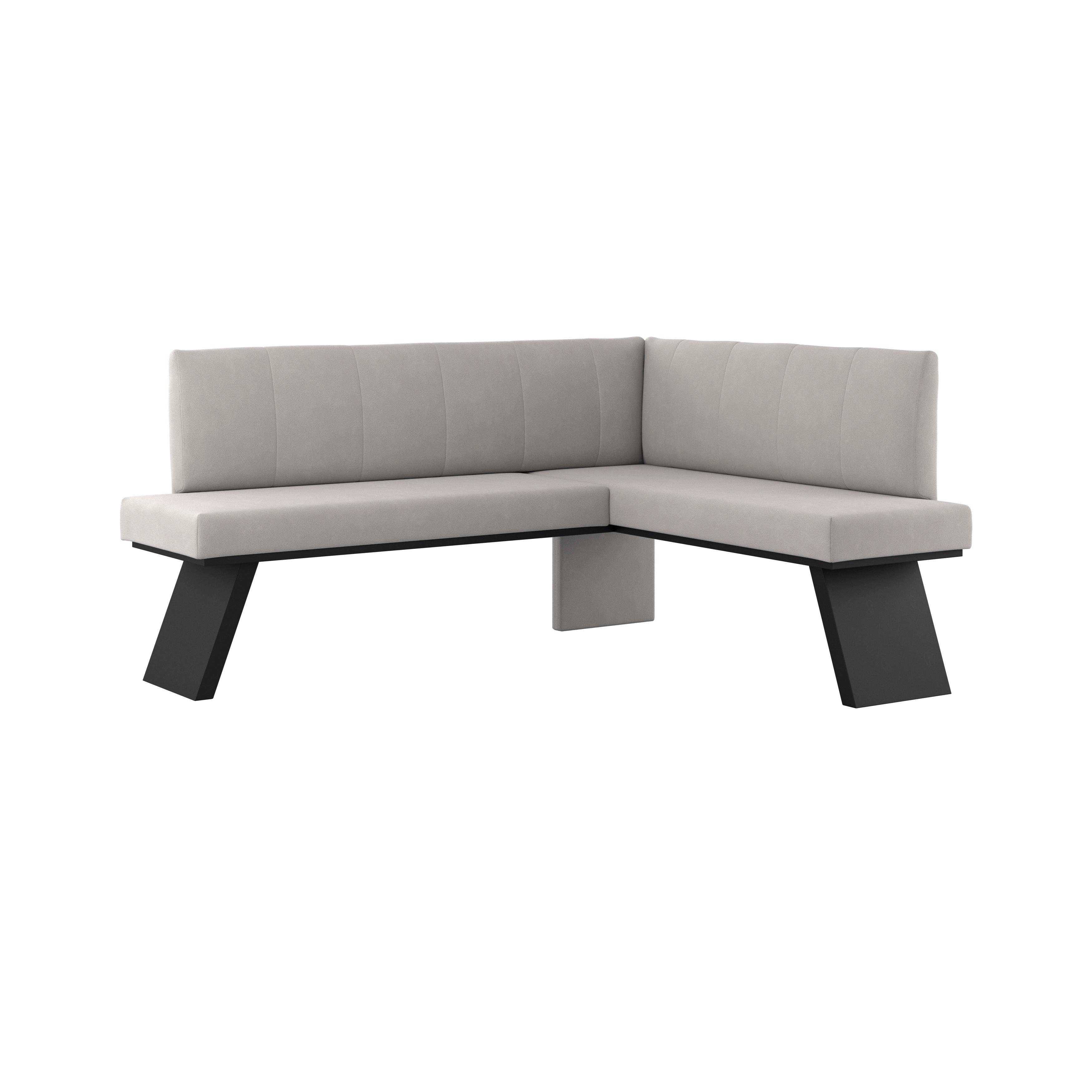 Eckbank Grau Emma Ii 185x150 Cm - Beige/Schwarz, KONVENTIONELL, Holzwerkstoff/Textil (185/150cm)