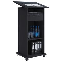 Stehpult + Rollen B: 60 cm H 120 cm Meeta, Schwarz - Schwarz, Basics, Holzwerkstoff (60/50/120cm) - MID.YOU