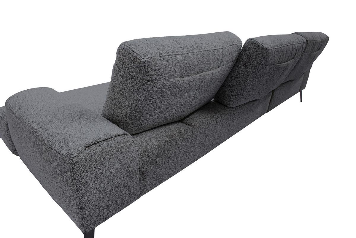 Ecksofa Astoria Dunkelgrau S:178x307cm - Dunkelgrau/Schwarz, Design, Textil (178/305cm) - Livetastic