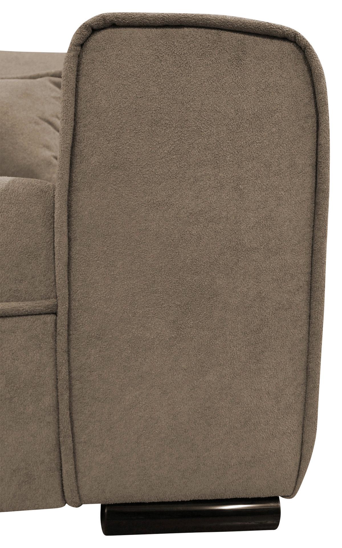Ecksofa Classic Taupe 175x270 cm - Taupe/Schwarz, Design, Textil (175/270cm) - MID.YOU