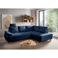 Eckschlafsofa Positano, Blau S: 265x206 Cm - Wildeiche/Blau, MODERN, Textil (265/206cm) - Livetastic