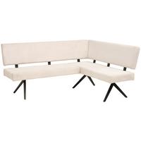 Eckbank Chios Cord Beige, S: 190x150 Cm - Beige/Schwarz, KONVENTIONELL, Textil/Metall (190/150cm) - MID.YOU