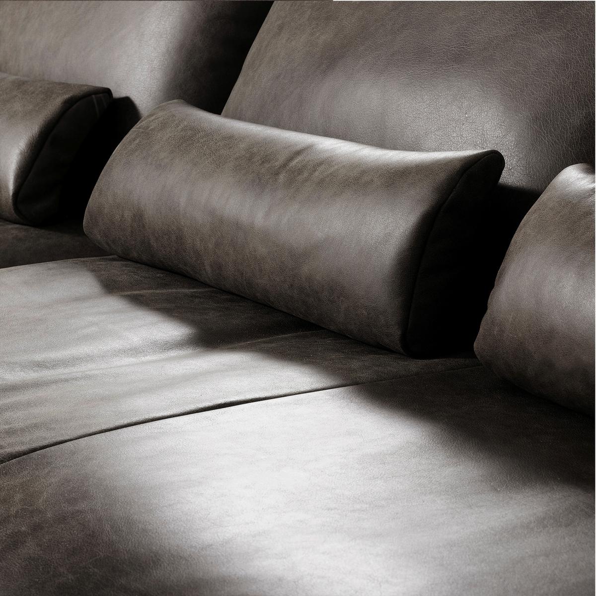Ecksofa Berlin Fango S: 172 cm - Fango/Schwarz, Design, Leder (172/313cm) - Livetastic