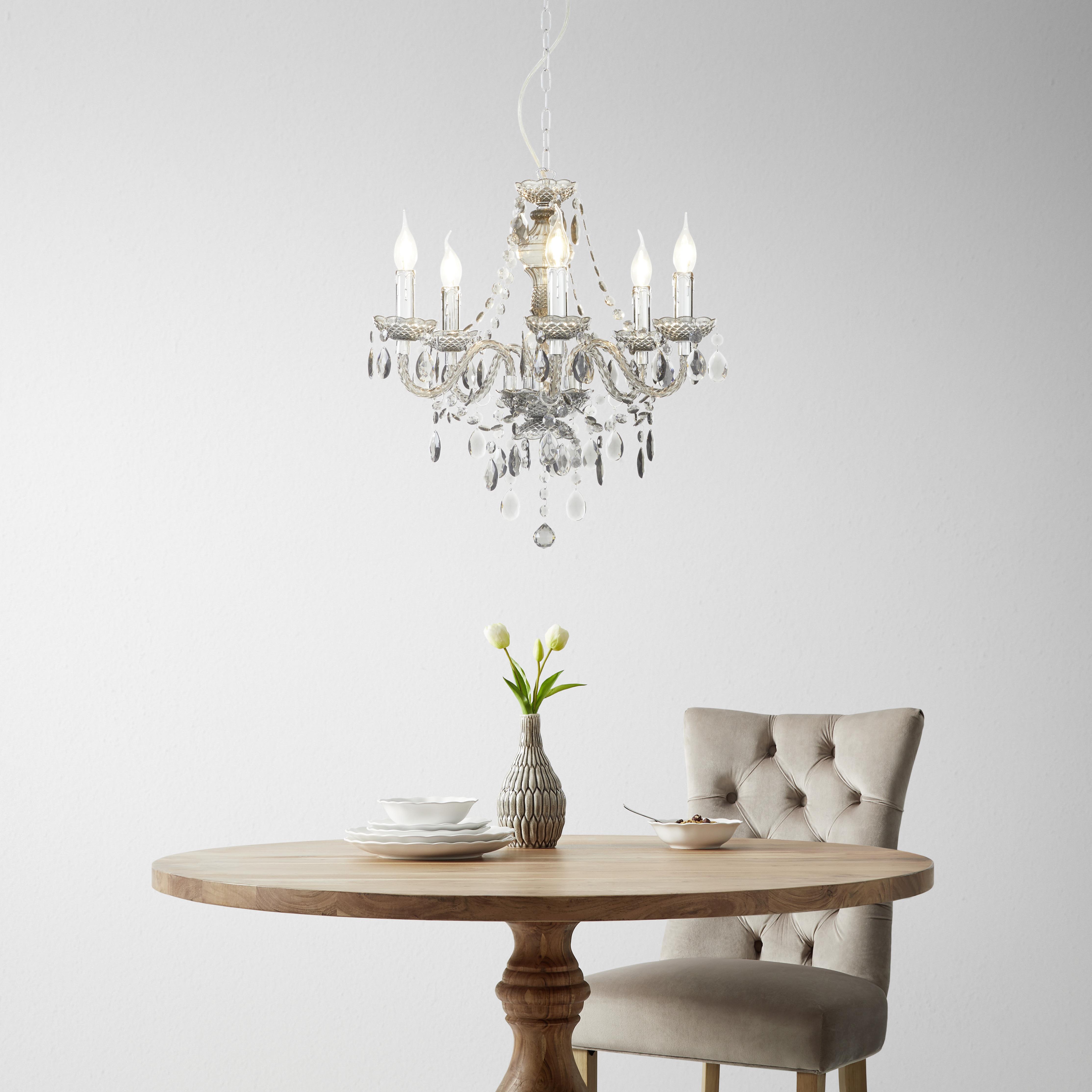 Svítidlo závěsné Isabella 149cm, 40 Watt - čiré/barvy chromu, Romantický / Rustikální, kov/plast (51/149cm) - Mömax