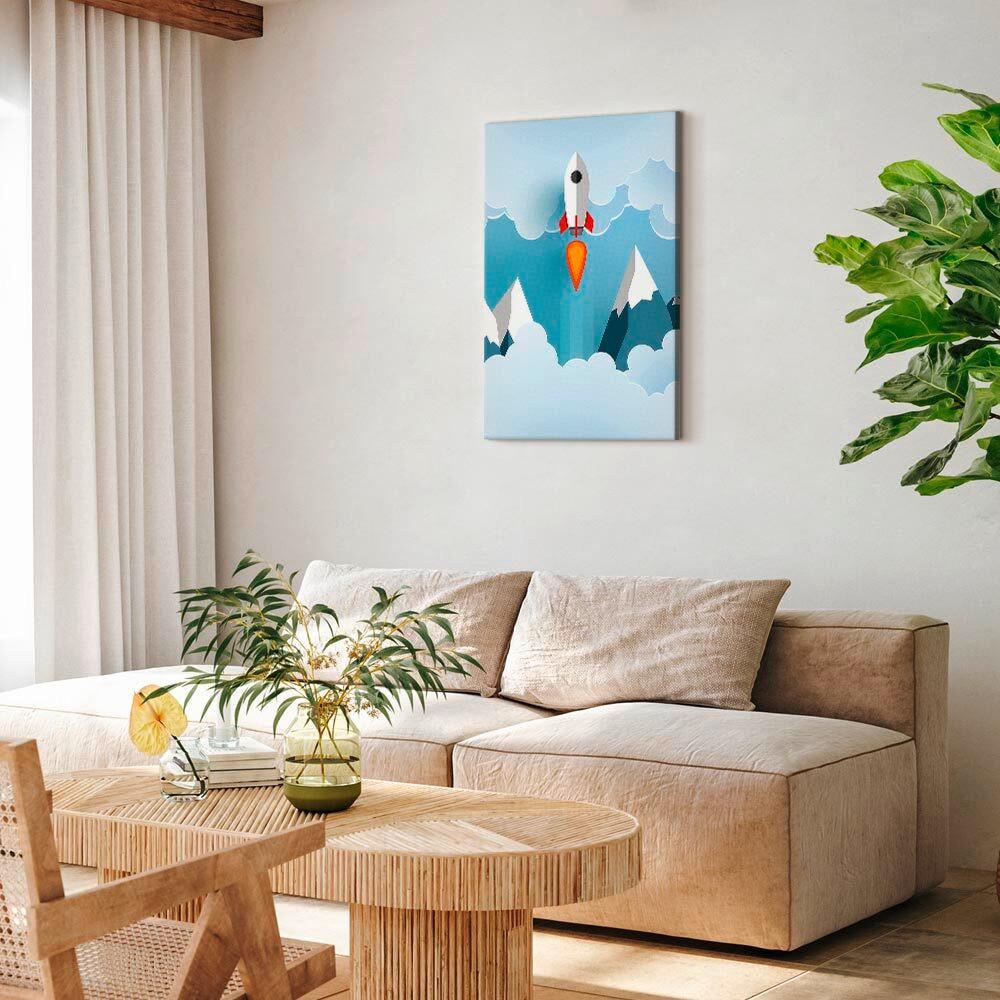 Leinwandbild Pastellblau Grauweiß B: 40 Cm - Pastellblau/Grauweiß, Basics, Holzwerkstoff/Textil (40/60/1.2cm) - artgeist