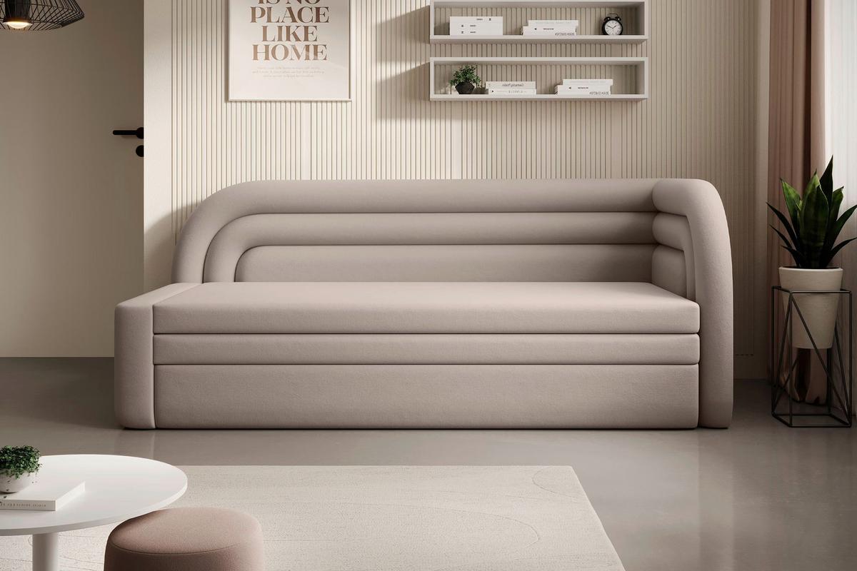 RÉCAMIERE Fabillo Beige B: 223 cm - Beige/Schwarz, Design, Textil (223/80/86cm) - P & B