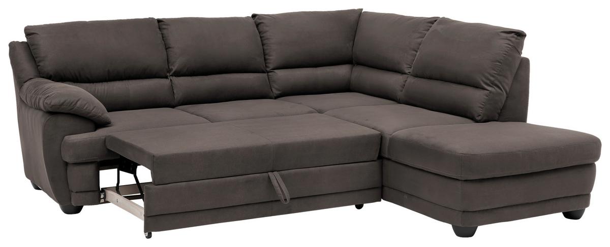 Ecksofa Mit Schlaffunktion Nebolo Braun - Schwarz/Braun, Design, Textil (245/225cm) - Livetastic