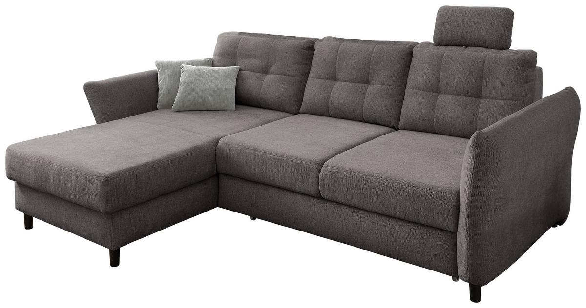 Ecksofa Brizzini Graubraun S: 176/250-280 cm - Graubraun/Hellgrau, MODERN, Holz/Textil (176/250-280cm) - Livetastic
