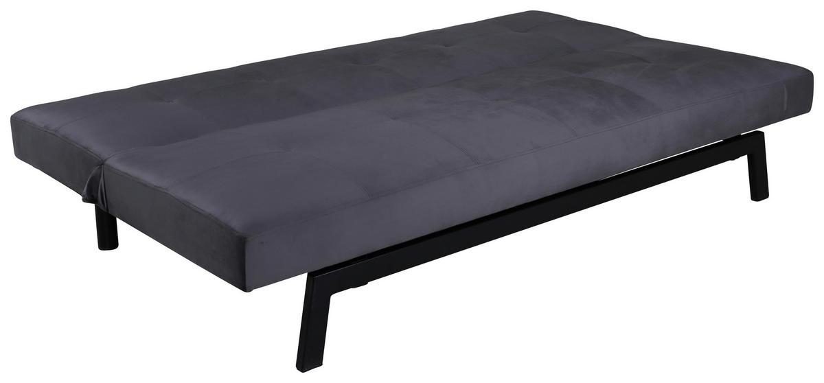 Schlafsofa Bodil - Dunkelgrau, Design, Textil/Metall (180/80/55cm) - Livetastic