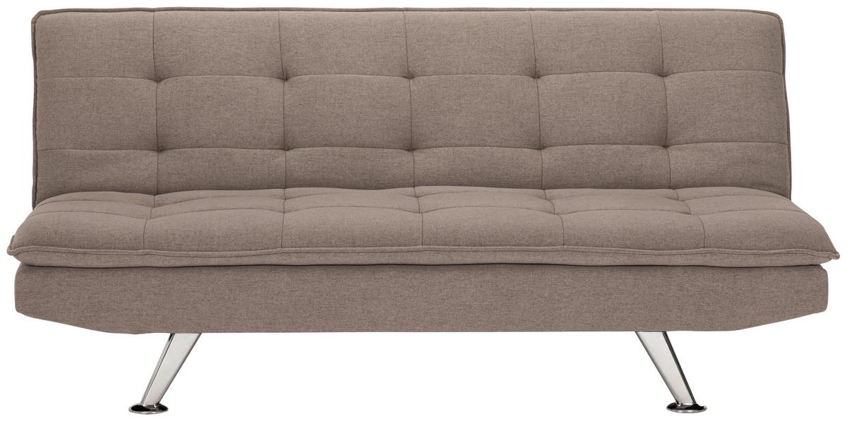 Schlafsofa Turin - Silberfarben/Braun, Basics, Textil (194/87/102cm) - MID.YOU