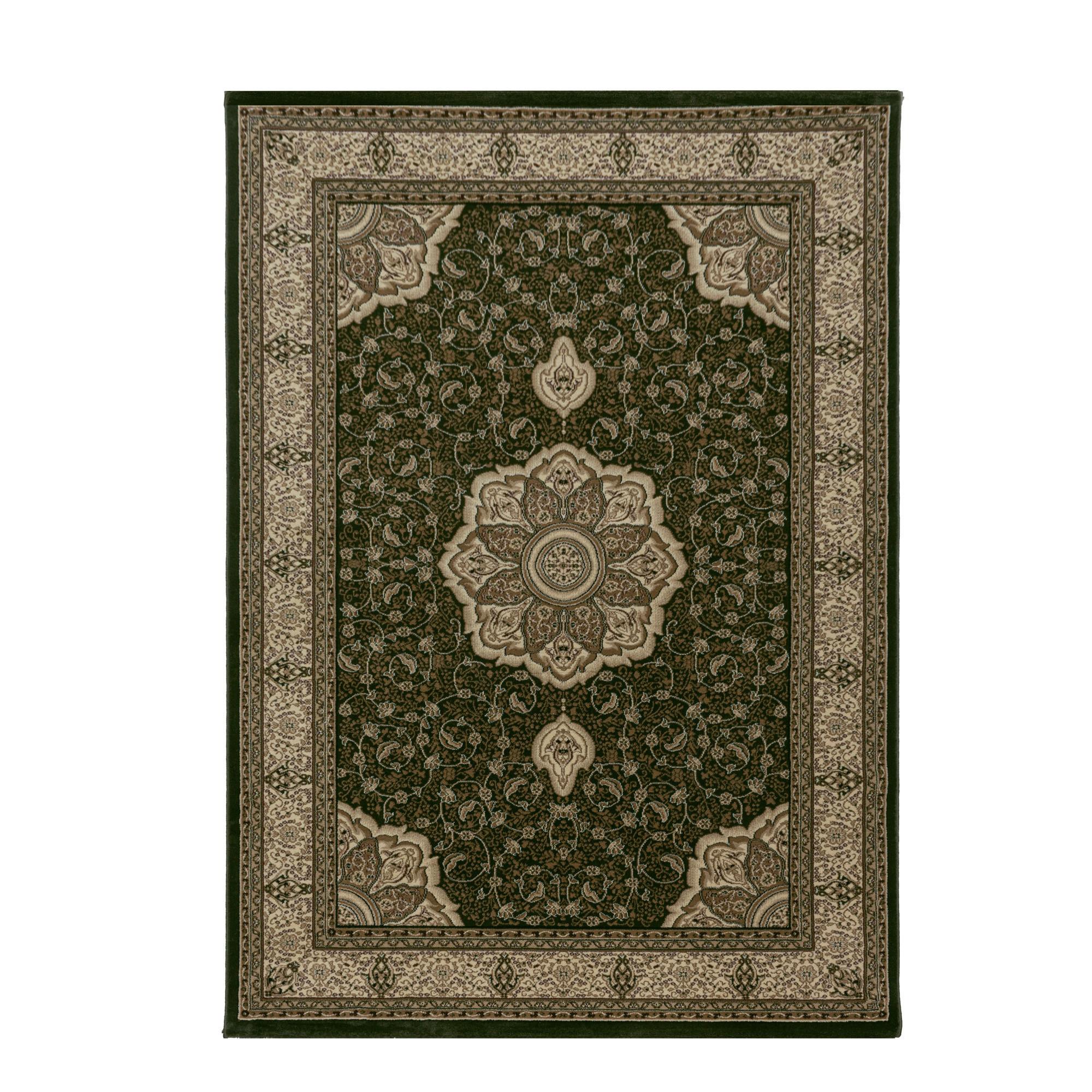 Orientalischer Webteppich Grün Naturfaser Kashmir 200x290 cm - Grün, LIFESTYLE, Textil (200/290cm)