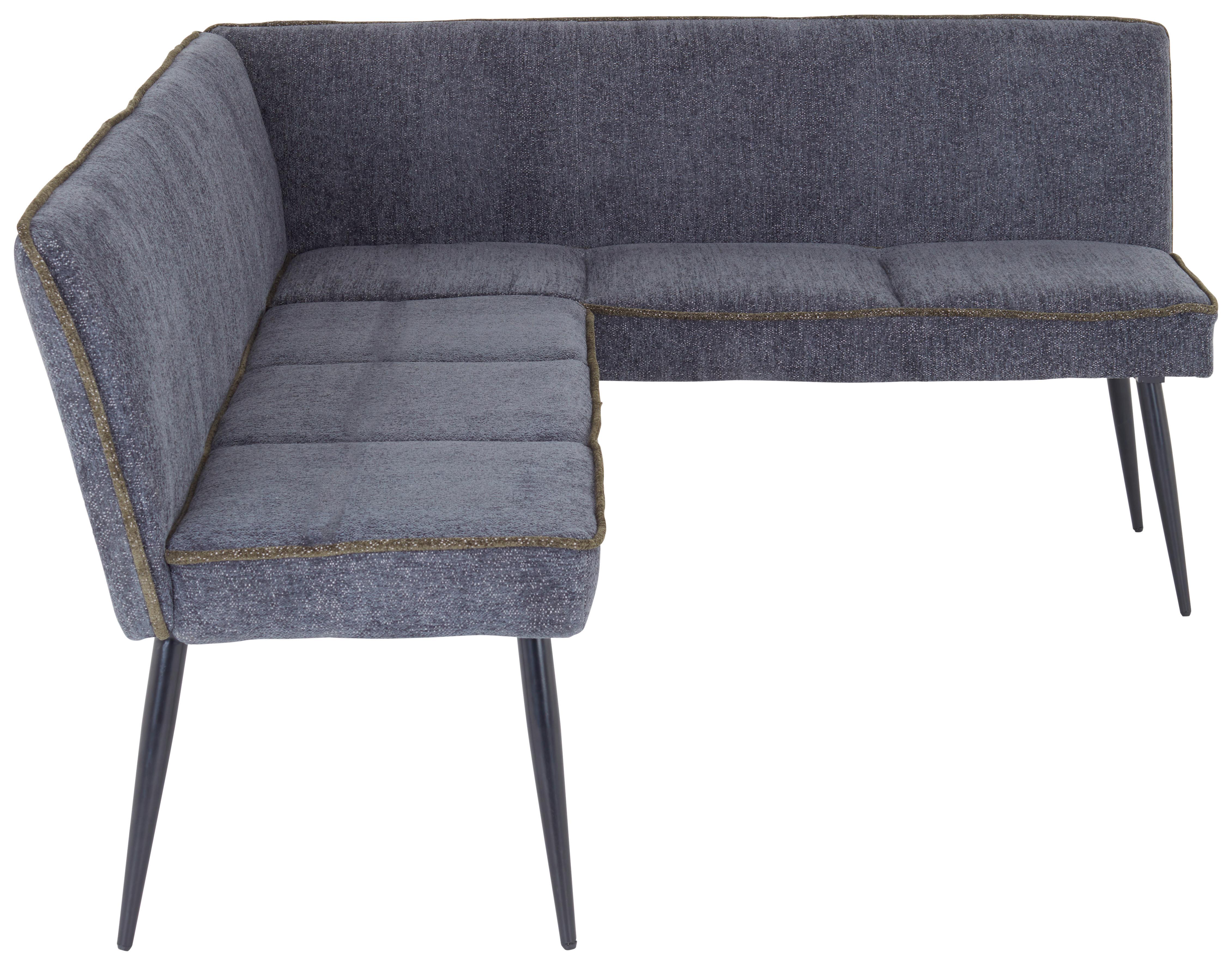 Eckbank Cory - Hellgrau/Schwarz, MODERN, Textil/Metall (194/154cm) - MID.YOU