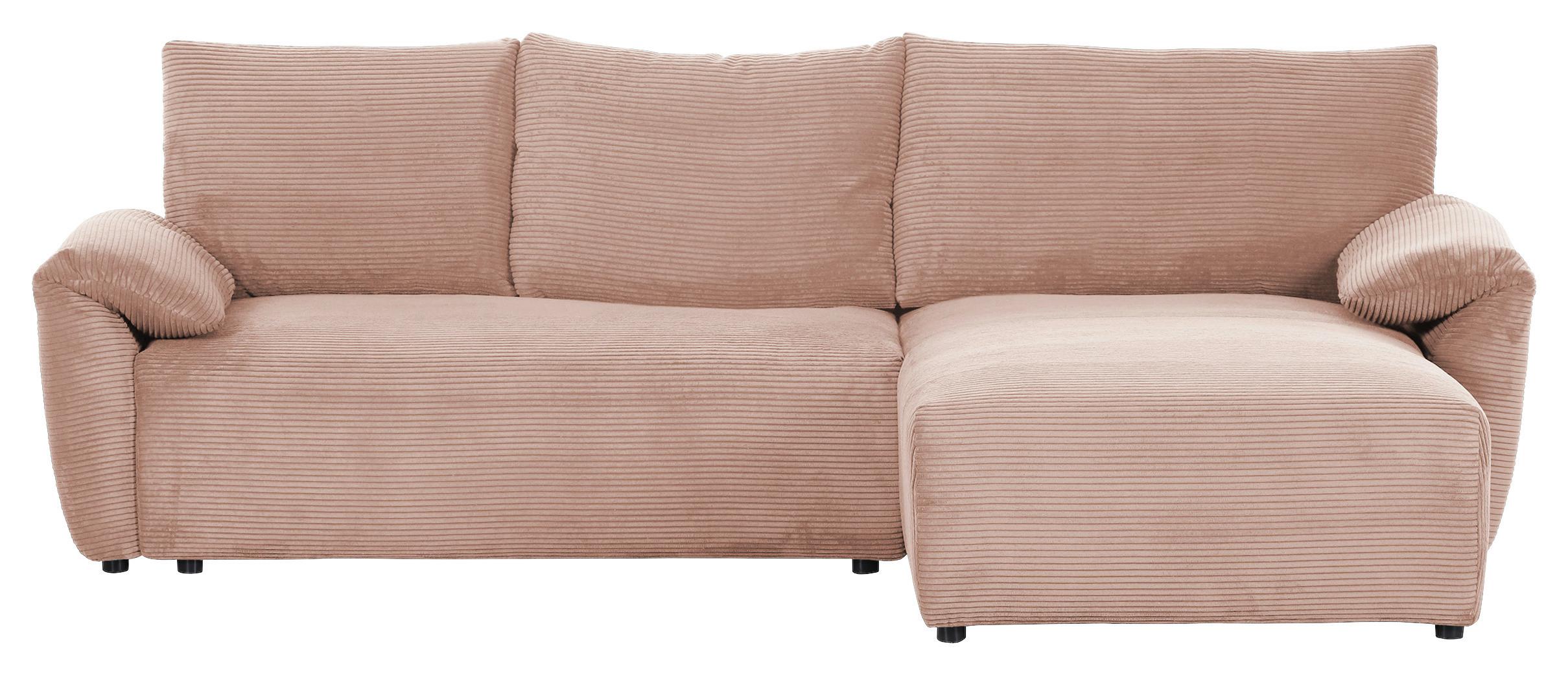 Ecksofa Cuty Altrosa S: 266x180 cm - Schwarz/Altrosa, KONVENTIONELL, Textil (266/180cm) - MID.YOU