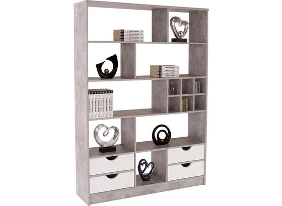 Polc Meggy - Szürke/Fehér, modern, Faalapú anyag (140/184/32cm) Polc Meggy - Szürke/Fehér, modern, Faalapú anyag (140/184/32cm)