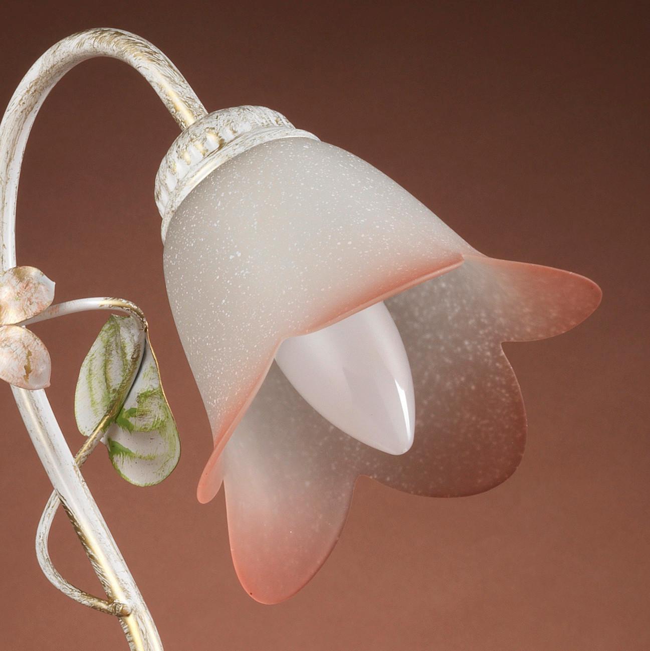 Tischlampe 4217/L Weiß 4217/L - Weiß, Natur, Glas/Metall (23/15/31cm)