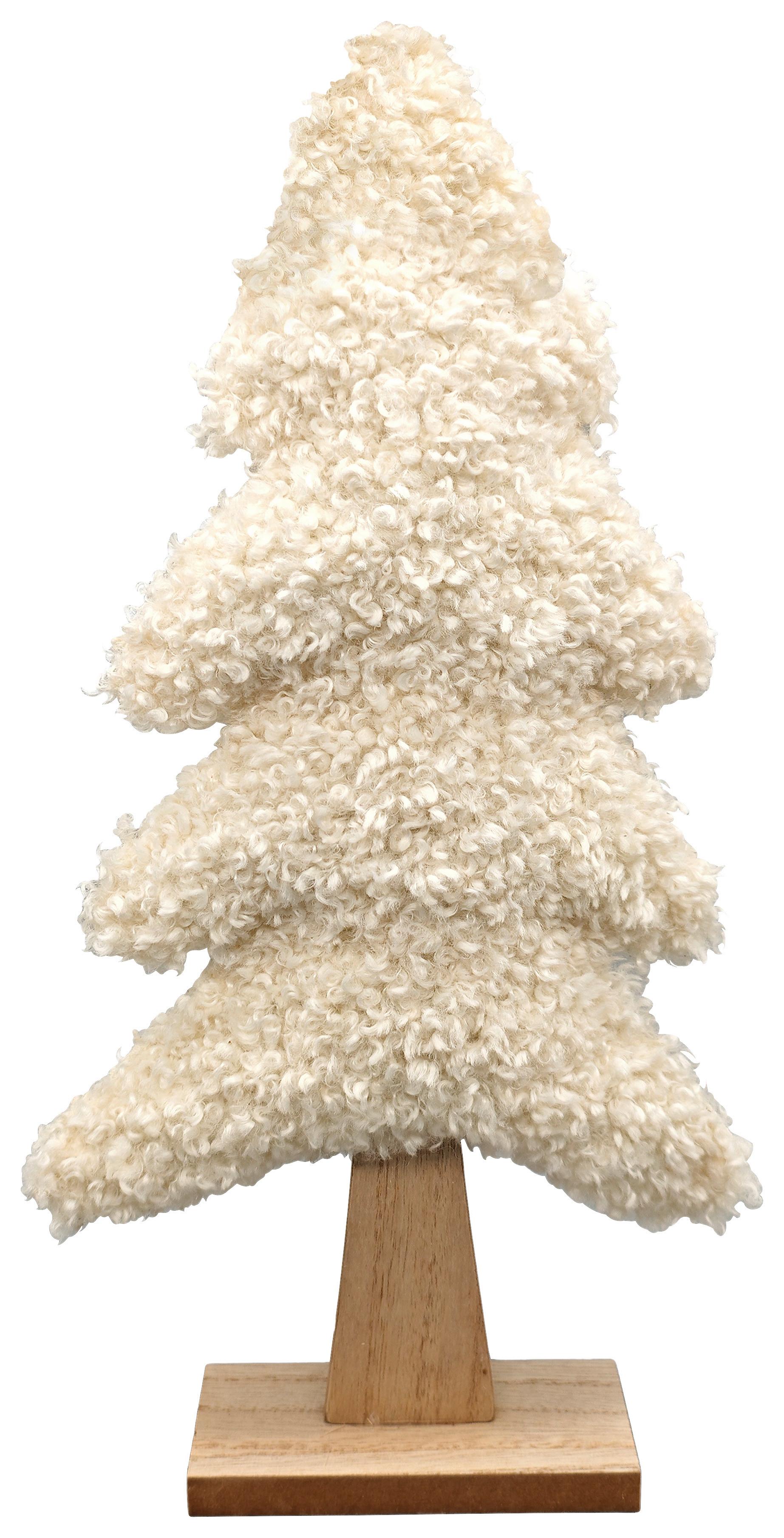 Dekorační stromek Výška 39 cm - bílá/přírodní barvy, Konvenční, kompozitní dřevo/textil (19/39/5cm) - Mömax