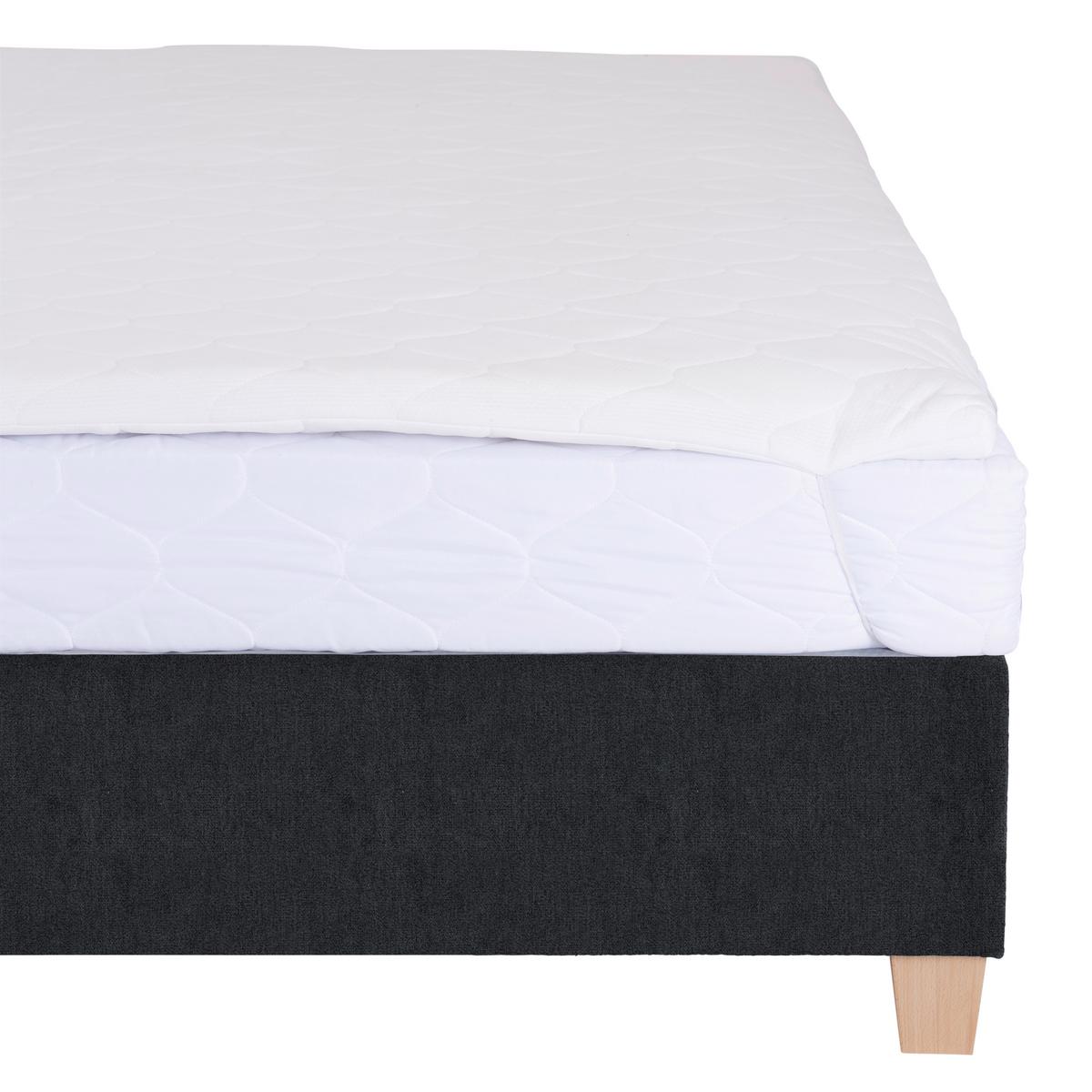 Polsterbett Mit Bettkasten 140x200 Bellagio Schwarz - Buchefarben/Schwarz, KONVENTIONELL, Holz/Textil (140/200cm)