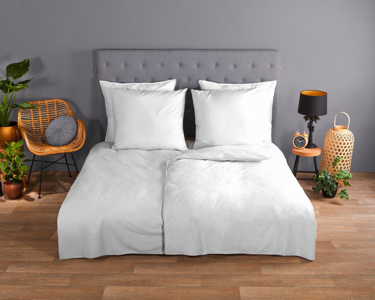 Bettwäsche Uni Weiß 135x200 Cm - Weiß, Basics, Textil (135/200cm)