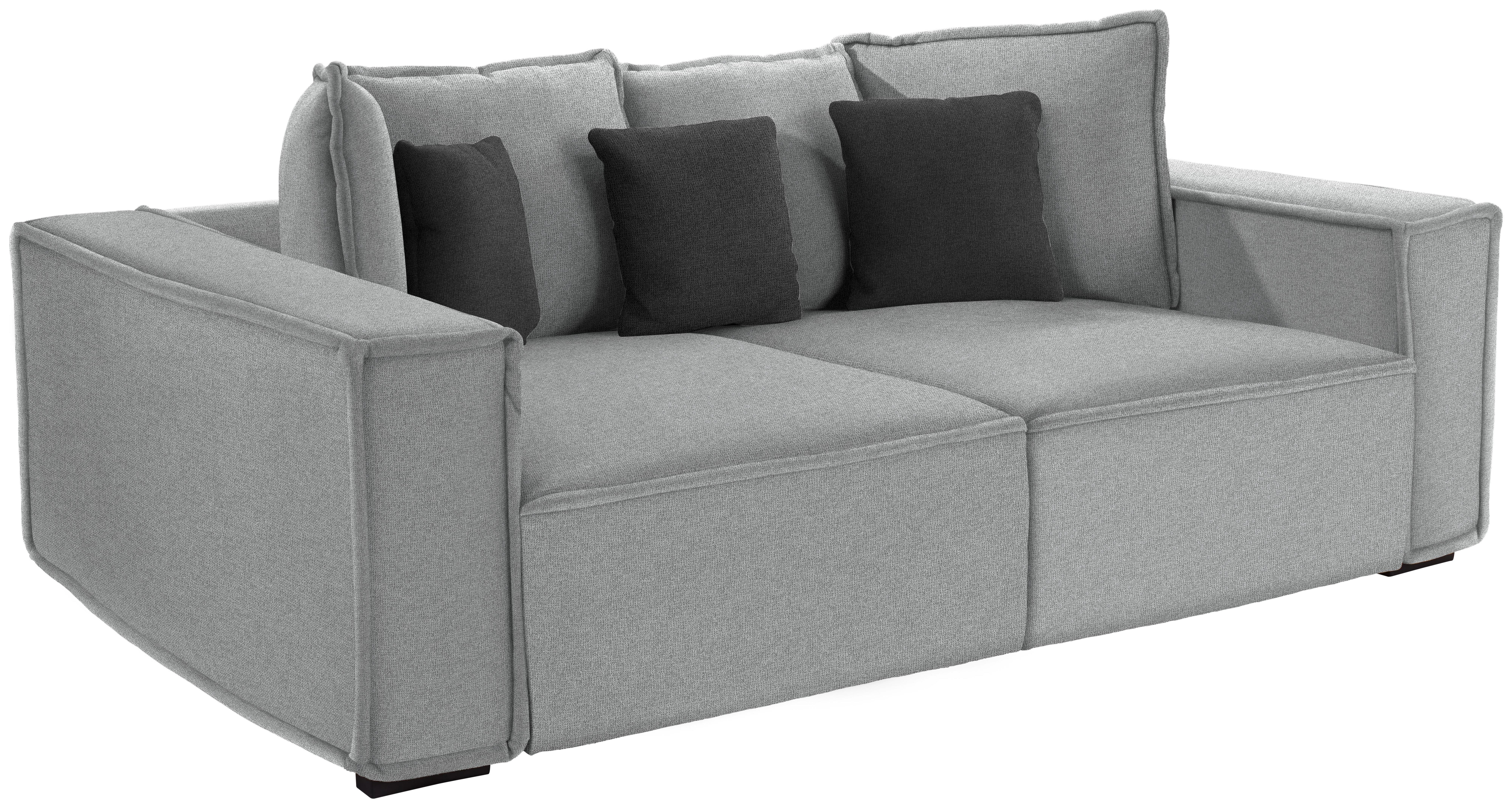 Bigsofa Surf - Dunkelgrau/Hellgrau, MODERN, Holz/Textil (244/62/117cm) - Luca Bessoni