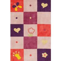 Kindertepppich Karo Multicolor 80x150 Cm - Pink/Lila, Trend, Textil (80/150cm)