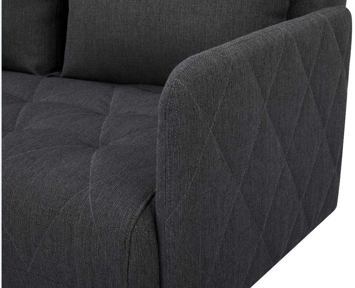 2-sitzer-sofa Mit Schlaffunkt. Dorry Mit Kissen Schwarz - Schwarz/Naturfarben, MODERN, Holz/Textil (132/81/90cm) - Luca Bessoni