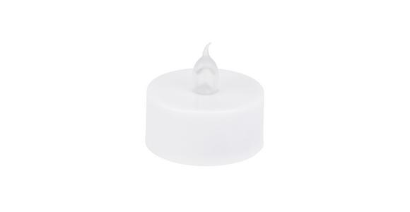 Teelicht mit Led Cara Weiß 4er-Set DxH: 3,8x3,5 cm - Weiß, Basics, Kunststoff - Ondega