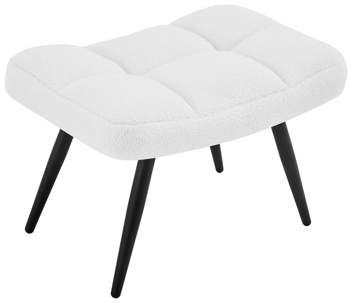 Ohrensessel Hanoi Webstoff Weiß, B: 71 cm - Schwarz/Weiß, MODERN, Textil/Metall (71/98/83cm)