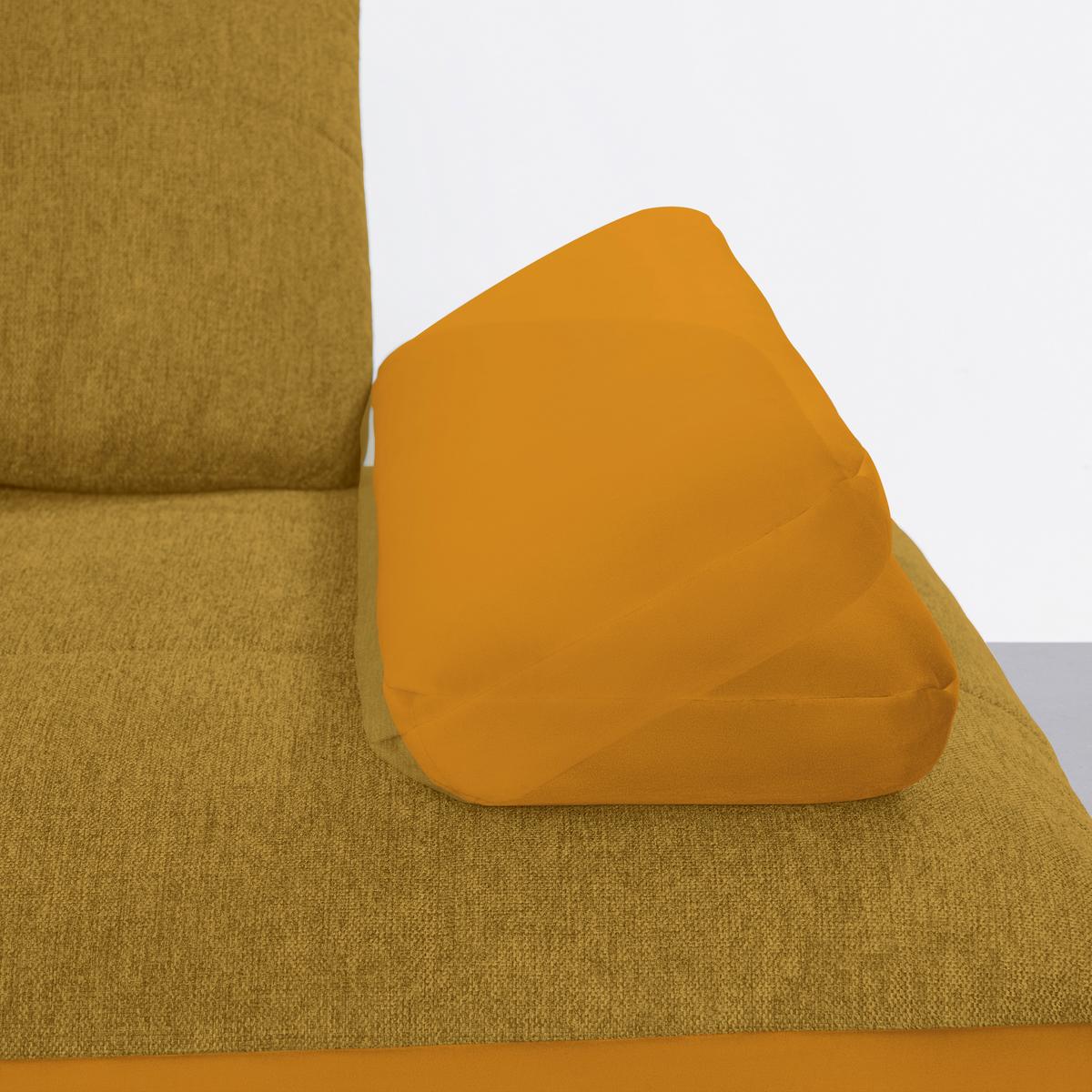 Rohová sedačka TRENDY, pravá, zlatá / hořčicově žlutá - černá/barvy zlata, Moderní, kov/kompozitní dřevo (310/93/250cm) - Premium Living